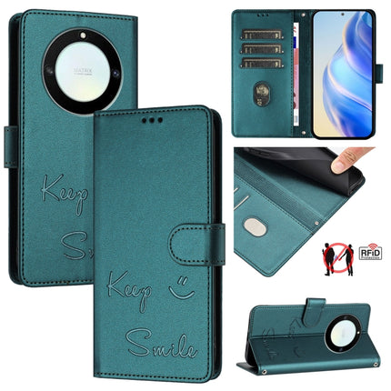 Smile Embossing RFID Leather Phone Case, For Honor X40 5G/X9a 5G/Magic5 Lite, For Honor 80 GT 5G, For Honor 80 5G, For Honor X8 5G Global/X6 4G Global