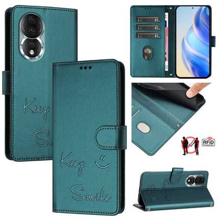 Smile Embossing RFID Leather Phone Case, For Honor X40 5G/X9a 5G/Magic5 Lite, For Honor 80 GT 5G, For Honor 80 5G, For Honor X8 5G Global/X6 4G Global