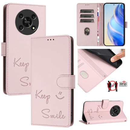 Smile Embossing RFID Leather Phone Case, For Honor X30 5G/X9 5G/X9 4G, For Honor X40i 5G, For Honor 70 Pro 5G, For Honor 70 5G