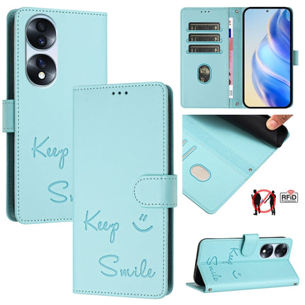 Smile Embossing RFID Leather Phone Case, For Honor X30 5G/X9 5G/X9 4G, For Honor X40i 5G, For Honor 70 Pro 5G, For Honor 70 5G