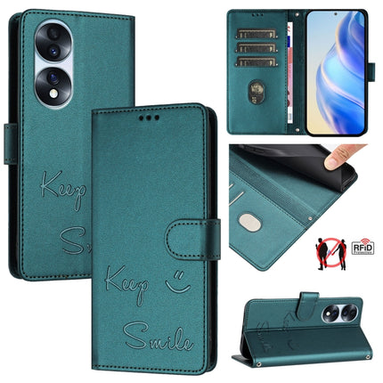 Smile Embossing RFID Leather Phone Case, For Honor X30 5G/X9 5G/X9 4G, For Honor X40i 5G, For Honor 70 Pro 5G, For Honor 70 5G