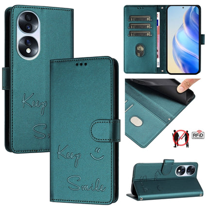 Smile Embossing RFID Leather Phone Case, For Honor X30 5G/X9 5G/X9 4G, For Honor X40i 5G, For Honor 70 Pro 5G, For Honor 70 5G