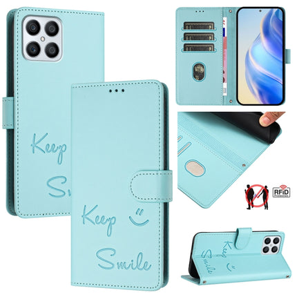 Smile Embossing RFID Leather Phone Case, For Honor Play6T Pro 5G, For Honor X8 4G/X30i 5G, For Honor 60 SE 5G, For Honor 60 Pro 5G