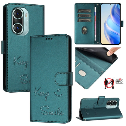 Smile Embossing RFID Leather Phone Case, For Honor Play6T Pro 5G, For Honor X8 4G/X30i 5G, For Honor 60 SE 5G, For Honor 60 Pro 5G