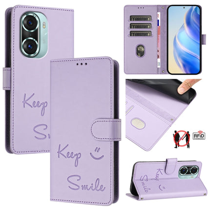 Smile Embossing RFID Leather Phone Case, For Honor Play6T Pro 5G, For Honor X8 4G/X30i 5G, For Honor 60 SE 5G, For Honor 60 Pro 5G