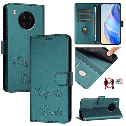 Smile Embossing RFID Leather Phone Case, For Honor 60 5G, For Honor 50 Lite, For Honor 50 Pro, For Honor 50 SE