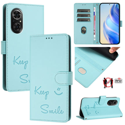 Smile Embossing RFID Leather Phone Case, For Honor 60 5G, For Honor 50 Lite, For Honor 50 Pro, For Honor 50 SE