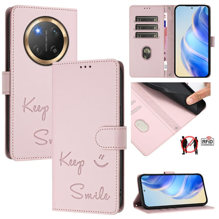 Smile Embossing RFID Leather Phone Case, For Honor 300 Pro 5G / 300 Ultra 5G, For Honor 300 5G, For Honor X9c 5G Global, For Honor 200 Smart 5G Global