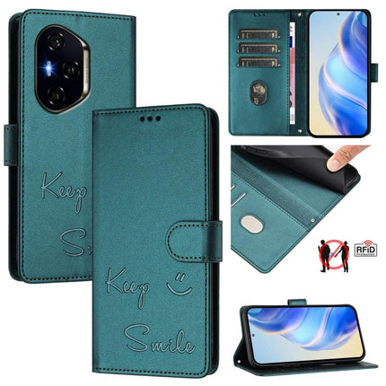Smile Embossing RFID Leather Phone Case, For Honor 300 Pro 5G / 300 Ultra 5G, For Honor 300 5G, For Honor X9c 5G Global, For Honor 200 Smart 5G Global