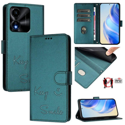 Smile Embossing RFID Leather Phone Case, For Honor Magic8, For Honor Play 70 Plus, For Honor X5c Plus, For Honor X6c 4G