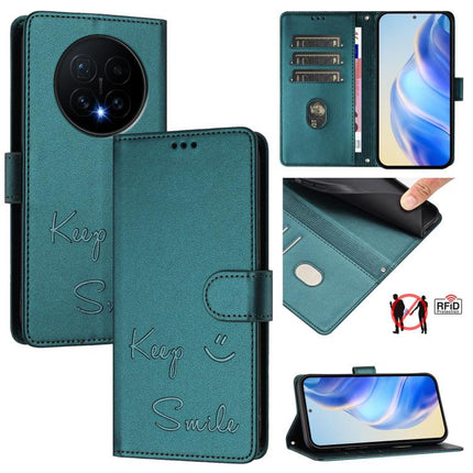 Smile Embossing RFID Leather Phone Case, For Honor Magic8, For Honor Play 70 Plus, For Honor X5c Plus, For Honor X6c 4G