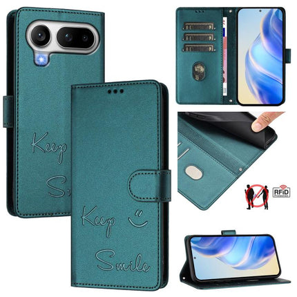 Smile Embossing RFID Leather Phone Case, For Honor 600 Lite Global, For Honor Magic8 Pro Air 5G, For Honor X8d 4G, For Honor Magic8 Pro
