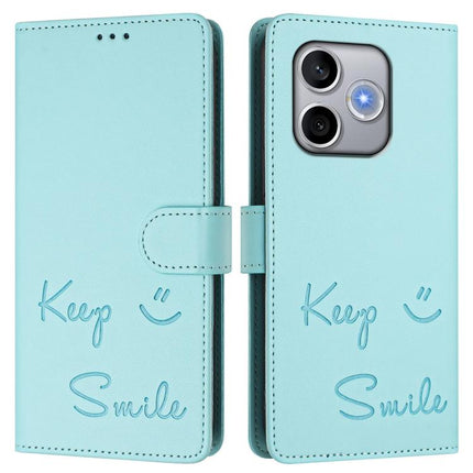 Smile Embossing RFID Leather Phone Case, For Honor 600 Lite Global, For Honor Magic8 Pro Air 5G, For Honor X8d 4G, For Honor Magic8 Pro