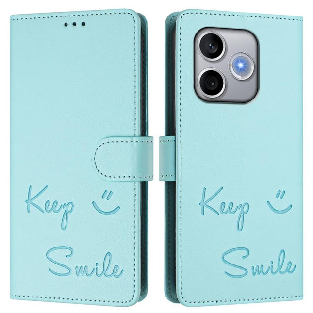 Smile Embossing RFID Leather Phone Case, For Honor 600 Lite Global, For Honor Magic8 Pro Air 5G, For Honor X8d 4G, For Honor Magic8 Pro