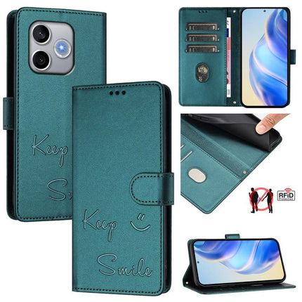 Smile Embossing RFID Leather Phone Case, For Honor 600 Lite Global, For Honor Magic8 Pro Air 5G, For Honor X8d 4G, For Honor Magic8 Pro