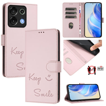 Smile Embossing RFID Leather Phone Case, For Umidigi A15 / A15C / A15T, For Umidigi G9 5G, For Umidigi Bison X20, For Umidigi Power 7 / 7S