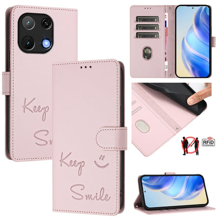 Smile Embossing RFID Leather Phone Case, For UMIDIGI G100x 5G / 4G, For UMIDIGI G100 Pro, For UMIDIGI Note 100, For Umidigi Note 90