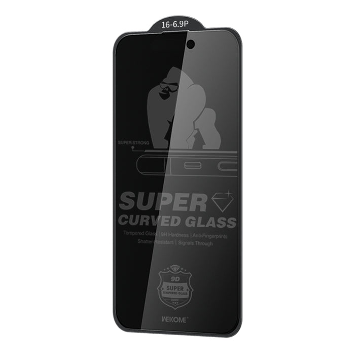 WK WTP-092 King Kong 6D Curved 28 Degree Privacy Tempered Glass Film, For iPhone 16 Pro Max, For iPhone 16 Pro, For iPhone 16 Plus / 15 Plus, For iPhone 16 / 15