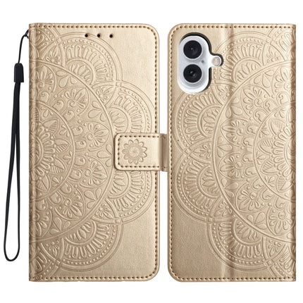 Flower Embossed Leather Phone Case, For iPhone 16 Pro, For iPhone 16 Plus, For iPhone 16