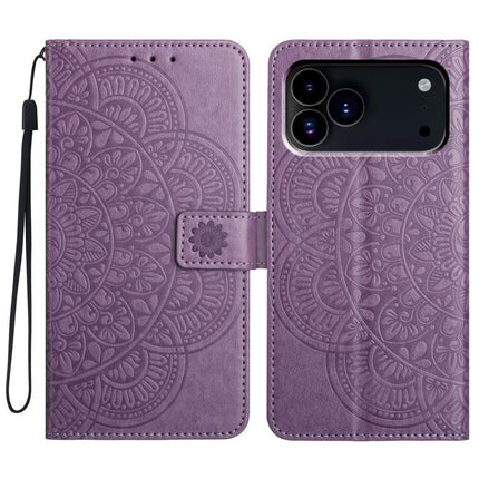 Flower Embossed Leather Phone Case, For iPhone 18 Pro, For iPhone 18 Pro Max, For iPhone 17e / 16e, For iPhone 17 Pro Max