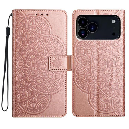 Flower Embossed Leather Phone Case, For iPhone 18 Pro, For iPhone 18 Pro Max, For iPhone 17e / 16e, For iPhone 17 Pro Max