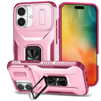 For iPhone 16 Plus / Pink + Rose Red