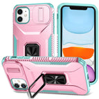 For iPhone 11 / Pink + Grey Green