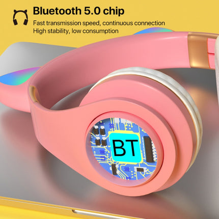 Cat Ears Bluetooth Wireless Headphones Gaming Headset with Light