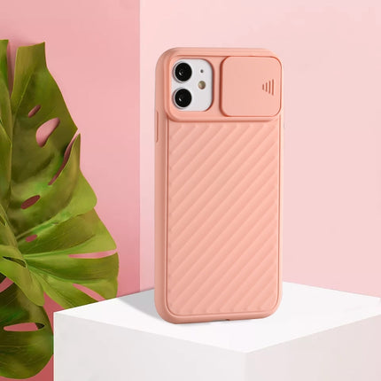 Sliding Camera Cover Design Twill Anti-Slip TPU Case, For iPhone 12 Pro Max