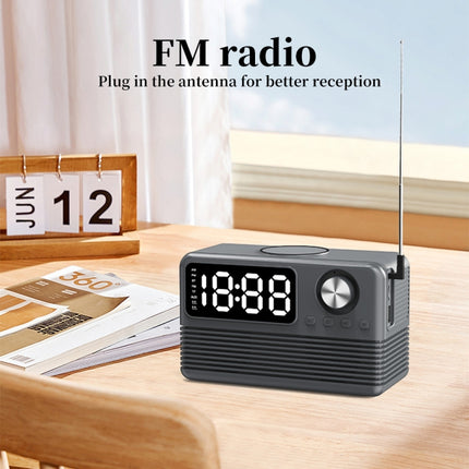 BT509 LED Bluetooth 5.3 Speaker Alarm Clock Music Display Radio