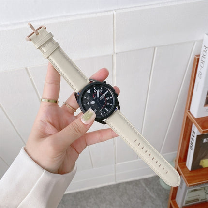Genuine Leather Silver Buckle Replacement Strap Watchband, For Samsung Galaxy Watch3 45mm, For Samsung Galaxy Watch3 41mm