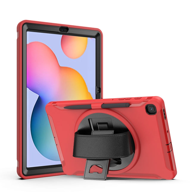 Funda protectora de PC+TPU con rotación de 360 ​​grados, soporte, correa de mano y ranura para bolígrafo, para Samsung Galaxy Tab A 8.4 (2020) T307, para Samsung Galaxy Tab S6 Lite, para iPad Pro de 12,9 pulgadas (2020), para iPad 10.2