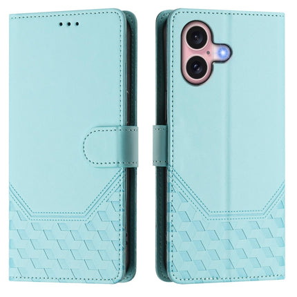 Honeycomb Embossing RFID Leather Phone Case, For iPhone 16, For iPhone 15 Pro Max, For iPhone 15 Pro, For iPhone 15 Plus