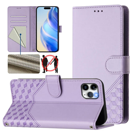 Honeycomb Embossing RFID Leather Phone Case, For iPhone 11 Pro Max, For iPhone 11, For iPhone 11 Pro, For iPhone X / XS