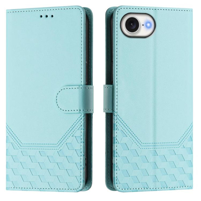 Honeycomb Embossing RFID Leather Phone Case, For iPhone 16e, For iPhone 16 Pro Max, For iPhone 16 Pro, For iPhone 16 Plus