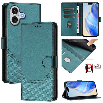 Honeycomb Embossing RFID Leather Phone Case, For iPhone 17 Pro Max, For iPhone 17 Pro, For iPhone 17, For iPhone Air