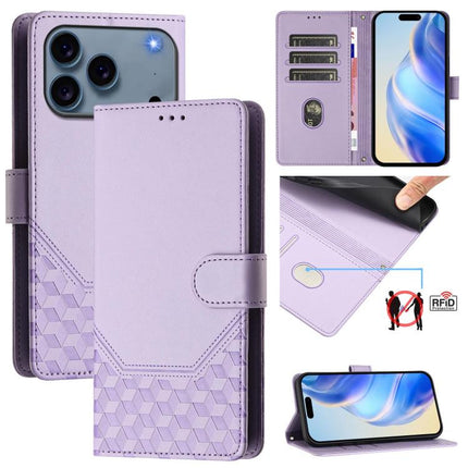 Honeycomb Embossing RFID Leather Phone Case, For iPhone 17 Pro Max, For iPhone 17 Pro, For iPhone 17, For iPhone Air