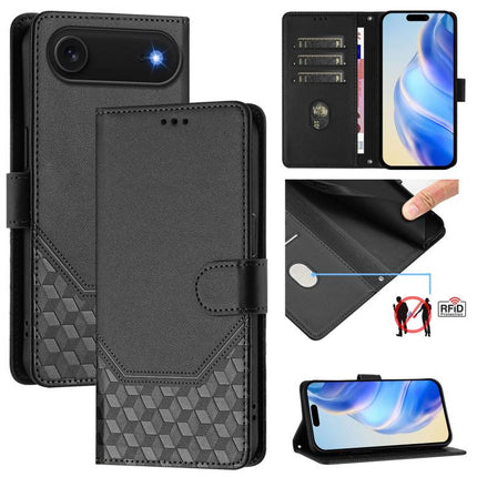 Honeycomb Embossing RFID Leather Phone Case, For iPhone 17 Pro Max, For iPhone 17 Pro, For iPhone 17, For iPhone Air