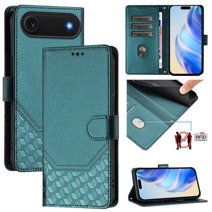 Honeycomb Embossing RFID Leather Phone Case, For iPhone 17 Pro Max, For iPhone 17 Pro, For iPhone 17, For iPhone Air