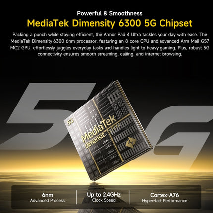 Tablet PC ultra resistente Ulefone Armor Pad 4, 10,36 pulgadas, Android 14, MediaTek Dimensity 6300 Octa Core, red 5G, enchufe de la UE, Armor Pad 4 Ultra