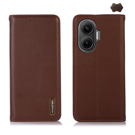 KHAZNEH Nappa Top Layer Cowhide Leather Phone Case, For Redmi Note 14S 4G, For Redmi Turbo 4 Pro, For Redmi Note 14 5G, For Redmi Note 14 Pro 5G, For Redmi 14C 4G
