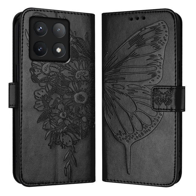 Embossed Butterfly Leather Phone Case, For Xiaomi 14T Pro, For Xiaomi 14T