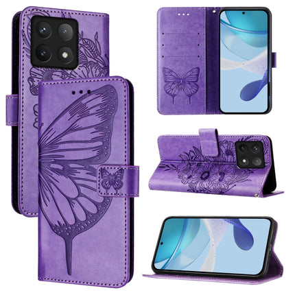Embossed Butterfly Leather Phone Case, For Xiaomi 14T Pro, For Xiaomi 14T