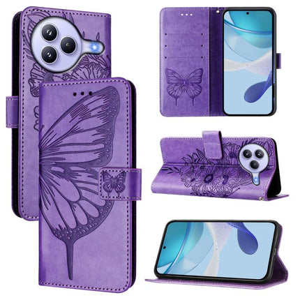 Embossed Butterfly Leather Phone Case, For Xiaomi 15T Pro 5G, For Xiaomi 15T 5G, For Xiaomi Civi 5 Pro 5G