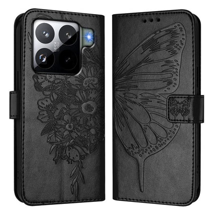 Embossed Butterfly Leather Phone Case, For Xiaomi 15S Pro 5G, For Xiaomi Poco M7 5G / C75 4G, For Xiaomi Poco X7