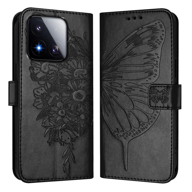 Embossed Butterfly Leather Phone Case, For Xiaomi 17 Max 5G, For Xiaomi 17T Pro 5G, For Xiaomi Poco M7 4G 169mm