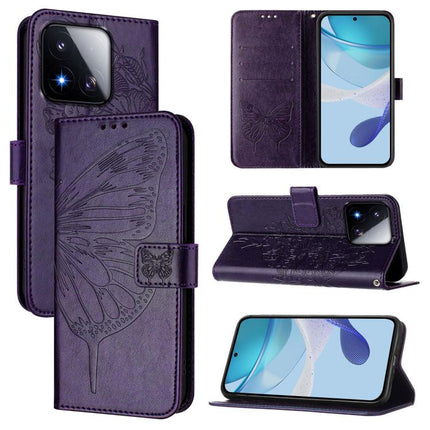 Embossed Butterfly Leather Phone Case, For Xiaomi 17 Max 5G, For Xiaomi 17T Pro 5G, For Xiaomi Poco M7 4G 169mm