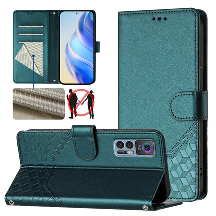 Honeycomb Embossing RFID Leather Phone Case, For TCL 30T, For TCL 30Z, For TCL 30 5G / 4G / 30+, For TCL 30 SE