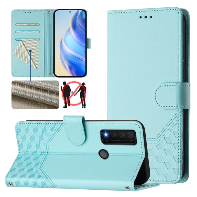 Honeycomb Embossing RFID Leather Phone Case, For TCL 30 XE 5G, For TCL 20R