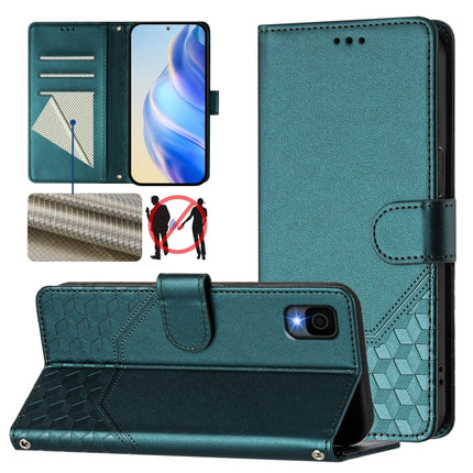 Honeycomb Embossing RFID Leather Phone Case, For TCL 30T, For TCL 30Z, For TCL 30 5G / 4G / 30+, For TCL 30 SE